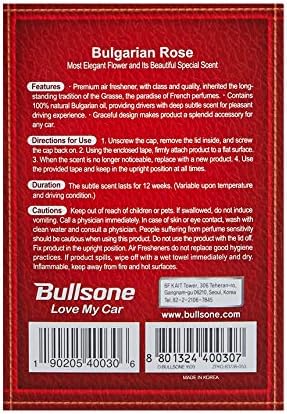 Bullsone Grasse L'esterel Natural Car Air Fresheners Luxury Car Perfume - Bulgarian Rose Scent (2 Pack)