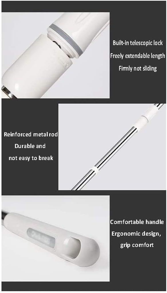 Mop Rotating Stainless Steel Handle 360 Rotary Dust Flat Micro Fiber Fabric Efficient Floor Cleaning