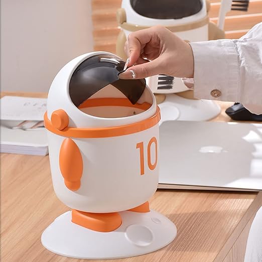 GERRIT Simple Creative Trash can Desktop Plastic Wastebasket Mini Slip lid Garbage bin Cute Small Waste Recycling bin Practical