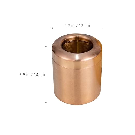 Veemoon Mini Stainless Steel Desktop Trash Can Bronze Countertop Wastebasket for Office Desk and Coffee Table Indoor Rubbish Bin Uncovered Compact Design