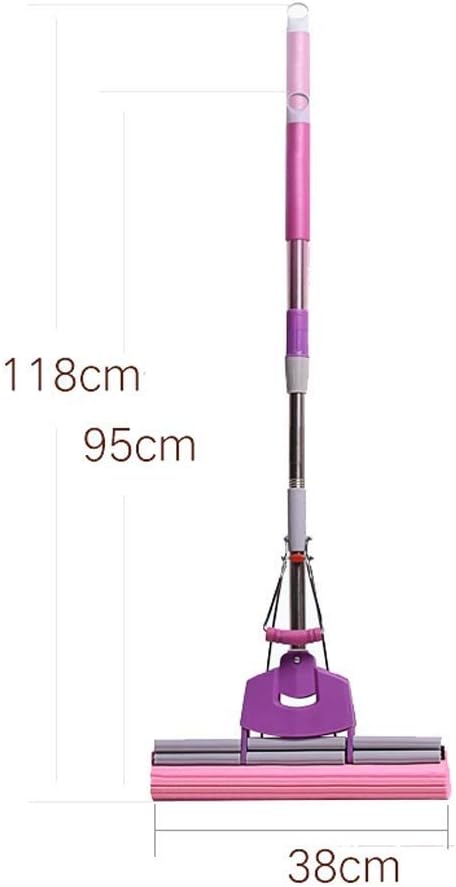 Mop Household Rubber Cotton mop Roller Type Stainless Steel Telescopic Rod Absorbent Tow mop