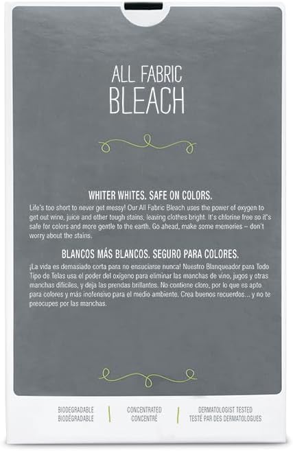 SA 8 Concentrated All Fabric Bleach Powder Biodegradable/Chlorine-Free/Kosher Certified2.2LBS for Max 33 LoadsWhiter WhitesSafe on ColorsRmove Wine/Juice/Tough Stains by Power of OxygenFINAL SALE