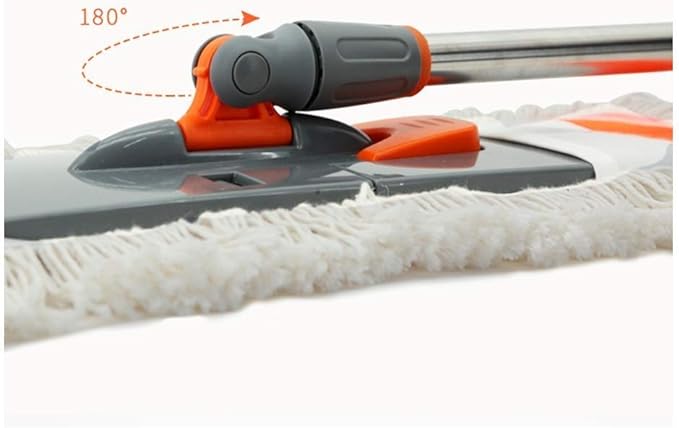 Mop - Washable Pads Rotation Dust Flat Mop with Long Stainless Steel Handle