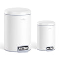 mVm Trash Can Set 5.3 Gallon(20L)+1.3 Gallon(5L) Kitchen Bathroom Trash Cans Combo Step Round Stainless Steel Garbage Can with Lid Anti-FingerprintSoft-Closefor Home Office(White)