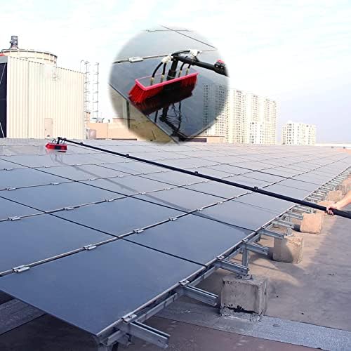 Glass Cleaning Brush Home Water Fed Telescopic Pole Kit Solar Panel Brush Rotating for Photovoltaic PanelWater Fed Pole Kit Extension Pole Outdoor Window Cleaner Brush Solar Panel Cleaning