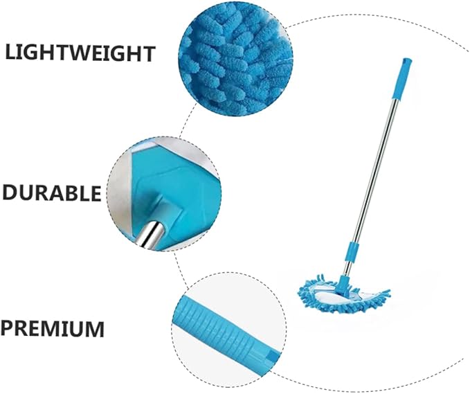 1Pc Telescopic Triangular Mop with Rotating Head Mini Portable Cleaning Tool for Home Floors Ergonomic Design for Deep Corner Cleaning Flexible Super Absorbent Mop Head
