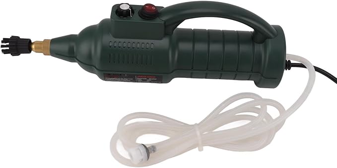 Steam Cleaner Portable Steam Cleaner 3BAR Air Pressure Smart Portable with 3 Brush Heads for Kitchen (Military Green US Plug 220V)
