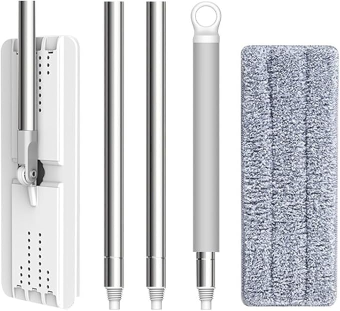 Flat Mop for Floor Cleaning Reusable Microfiber Pad and 360° Swivel Head for Easy Maneuvering Under Furniture Perfect for Hardwood Tile and Stone Surfaces