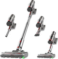 Hearten Cordless Stick Vacuum Lightweight Cleaner 45 Mins Runtime for Home Pet Hair Carpet Hardwood (Silver Big)