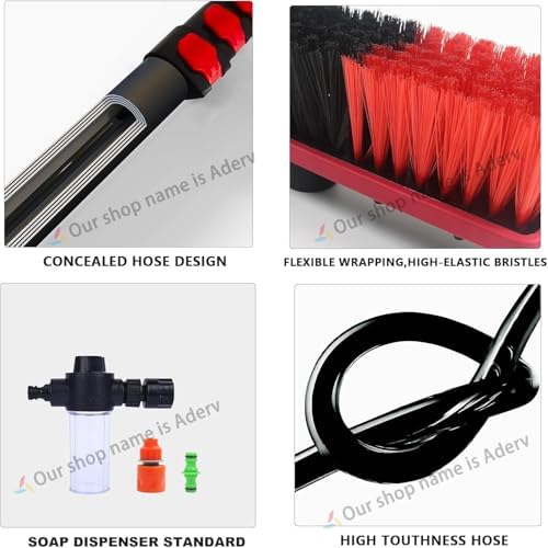 Glass Cleaning Brush Home Water Fed Telescopic Pole Kit Solar Panel Brush Rotating for Photovoltaic PanelTelescopic Window Cleaning Pole 3.6-6M Water Fed Brush Kit for Solar Panel &amp Conserv