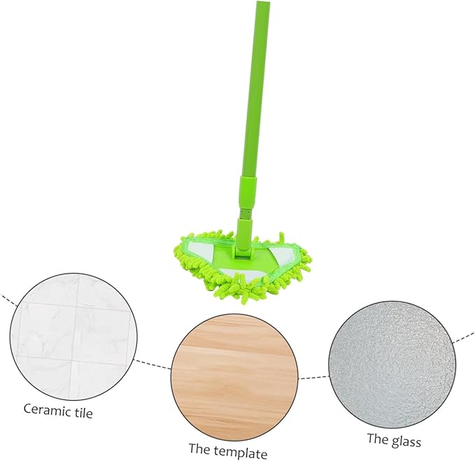 Adjustable Telescopic Triangular Mop with Extension Pole for Easy Floor and Glass Cleaning Lightweight and Portable Home Mop Cleaner for Efficient Dust and Dirt Removal