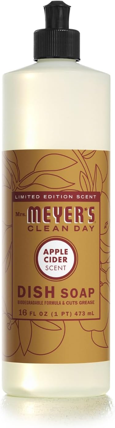 Mrs. MEYER'S CLEAN DAY Liquid Dish Soap 3 Pack Variety Acorn Spice Apple Cider Fall Leaves 16 OZ Each 1 CT
