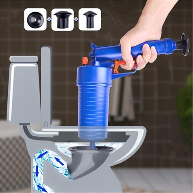 Air Pump Cleaner Dredge Toilet Plunger Sink Pipe Clogged Remover Bathroom Pipe Bathtub Kitchen Toilet Cleaning Tools Colorless odorless Cold and Heat Resistant Non-Slip Easy to Clean