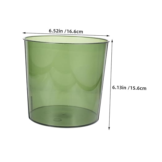 PRETYZOOM 4pcs Transparent Plastic Wastebasket Round Clear Garbage Container Bin for Home Office Bathroom Kitchen and Dorm Room and Stylish Multiuse Design