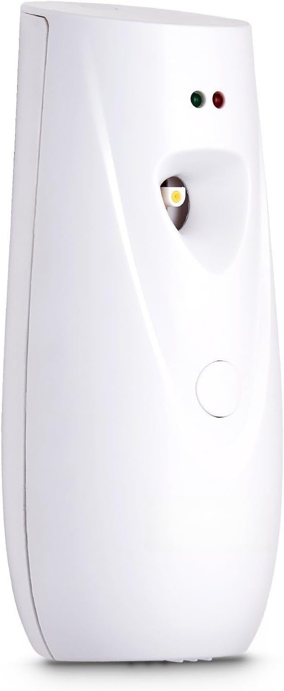 Automatic Air Freshener Spray Dispenser 2-Pack Wall Mount or Freestanding with Boost Button Battery Operated Adjustable Timer for Bathroom Home Office Hotel Commercial Spaces White