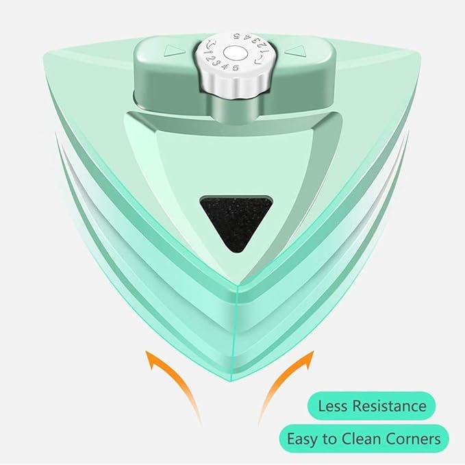 Home Triangle Double Side Magnetic Window Cleaner Light Green Glass WipeHome Double Side Magnetic Window