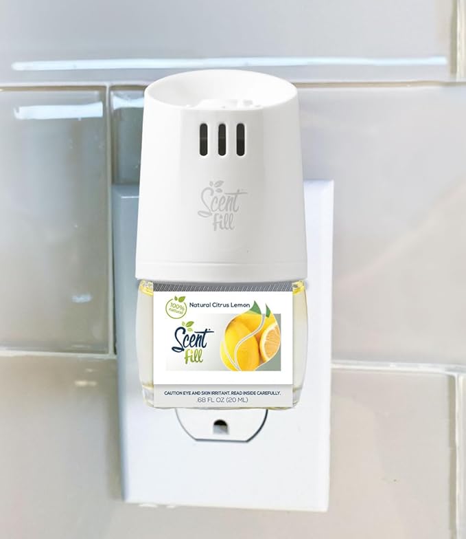 Scent Fill 100% Natural Lemon &amp Citrus Plug in Air Freshener Scented Oil Refills 3 Refills