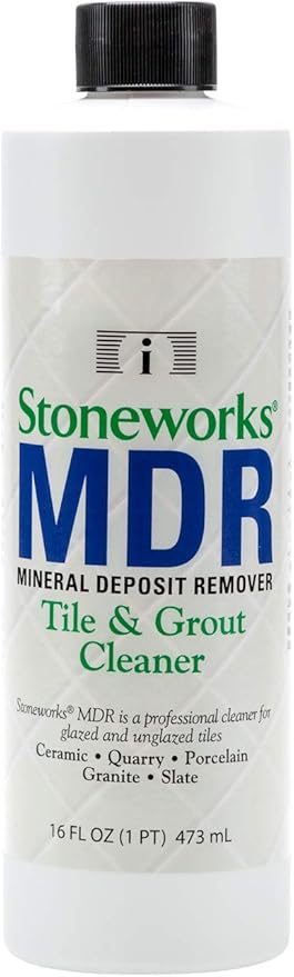 MDR (1 Pint) Tile and Grout Cleaner/Mineral Deposit Remover Works by Dissolving Dirt and Oils on the Surface of the Grout Leaving the Grout Looking Cleaner and Lighter