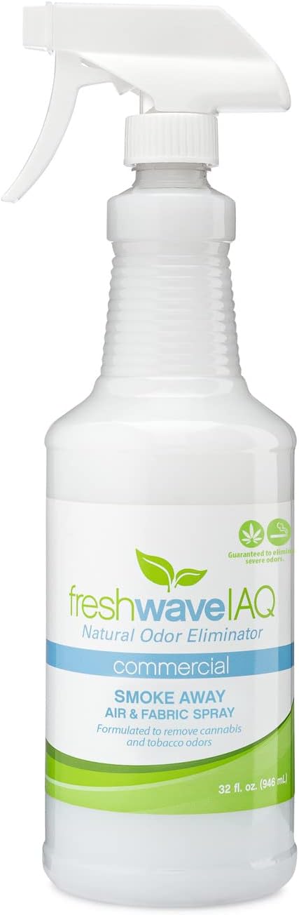 Fresh Wave IAQ Commercial Smoke Away Air &amp Fabric Spray 32 Fl. Oz. | Great for Strong Odors | Safer Natural Ingredients | Odor Eliminator for Home or Large Commercial Areas