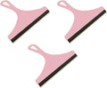 Window Glass Wiper Scraper Cleaner Brush Car Window Bathroom Household Cleaning Tool ﻿(3pcs Pink)