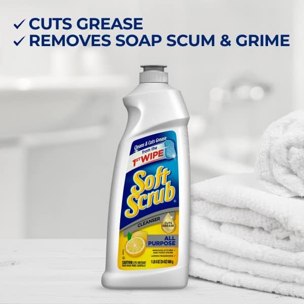 Soft Scrub All Purpose Cleaner Surface Cleanser Lemon 36 Fluid Ounces 6 Count