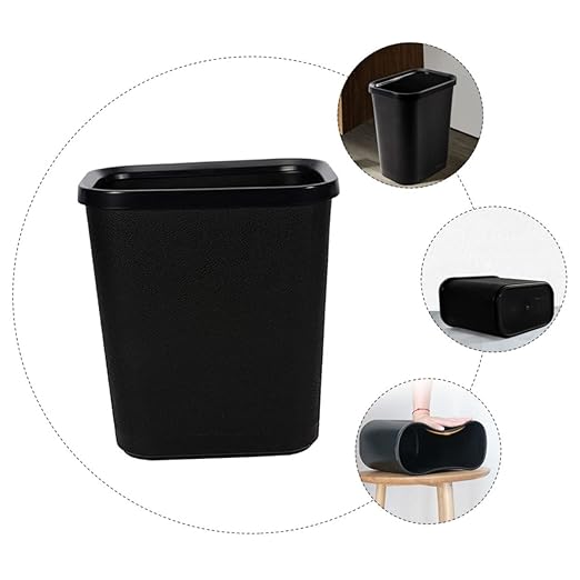 Slim Plastic Rubbish Container for Office Kitchen and Bathroom Practical Trash Storage Can with Stable Base for Compact Spaces Multi-Purpose Wastebasket