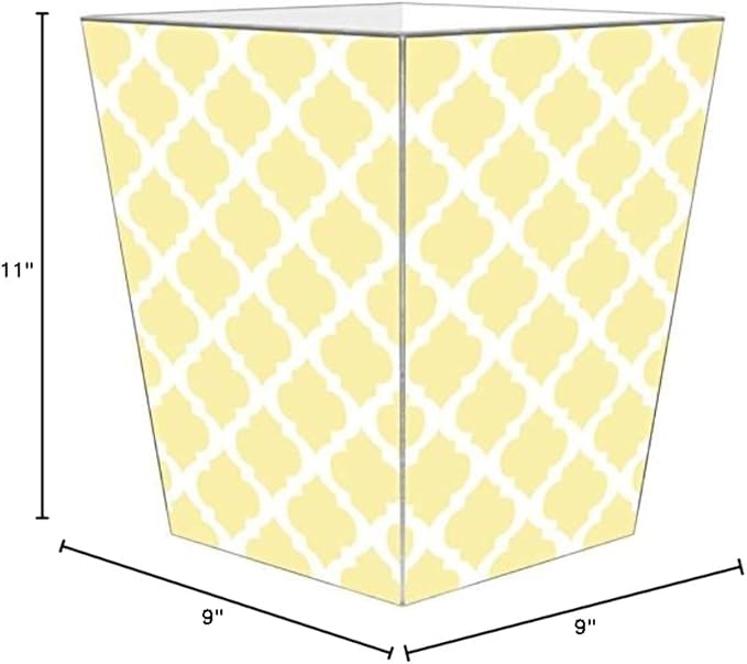 Marye-Kelley-Chelsea Grande Butter Wastepaper Basket Wastebasket Decoupage Wood Decorative Wastebasket for Kitchen Bathroom Bedroom Living Room Handmade Made in The USA