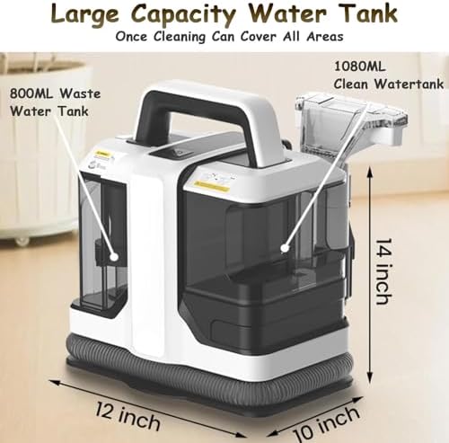 Portable Carpet Cleaner with Dual Brush Head Efficient Stain Remover for Carpets Stairs Upholstery &amp Car Seats 800ml Tank