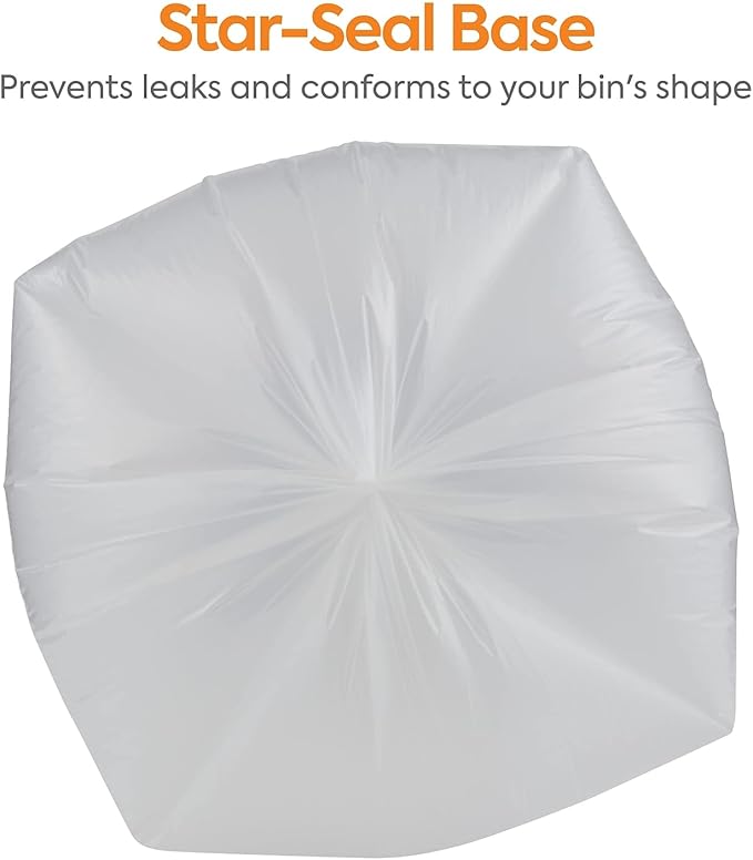 AccuFit 32 Gallon Trash Bag 33 x 44 Low Density 1.1 mil Clear 200 Bags/Box