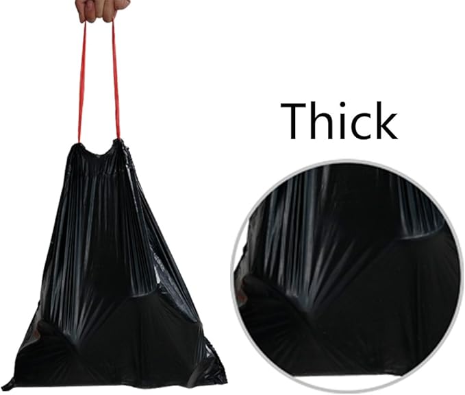 Begale 7 Gallon Drawstring Trash Bags Black 110 Counts