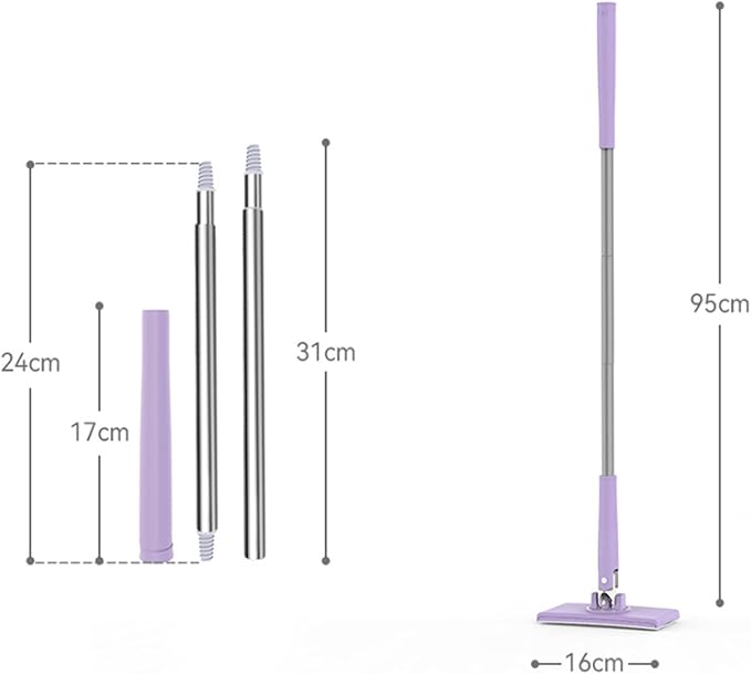 No-Wash Mop Multi-Surface Cleaning Tool Uses Disposable Face Towel Hands-Free Replacement Easy to Operate for Corners Gaps Walls Ceilings (White)