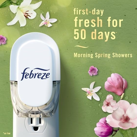 Febreeze Plug In Air Freshener Scented Oil Refill Premium Spring Mix 3 Count