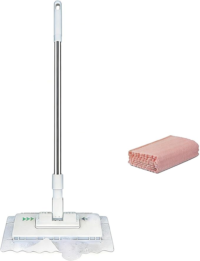 Lock Grip Compact Mop Zero Touch Lazy Mop with Clip-On Lock &amp 3-Second Cloth Change for Wet and Dry Cleaning on Floors Tiles Walls Windows Corners Baseboards Ceiling Edges &amp Tight Space
