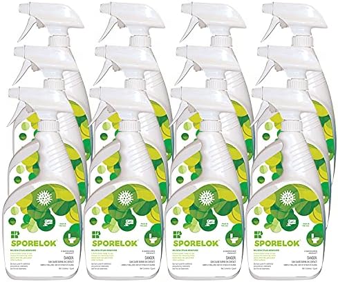 Sporelok Mildew Stain Remover Heavy Duty Ready To Use Spray Fragrance Free 1 Quart (Case of 12)