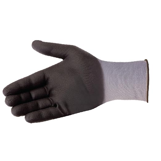Liberty F4600 G-Grip Micro-Foam Nitrile Palm Coated Seamless Gloves with 15-Gauge Nylon Shell | Ideal for Automotive Manufacturing General Purpose | Gray/Black 2X-Large (Pack of 12)