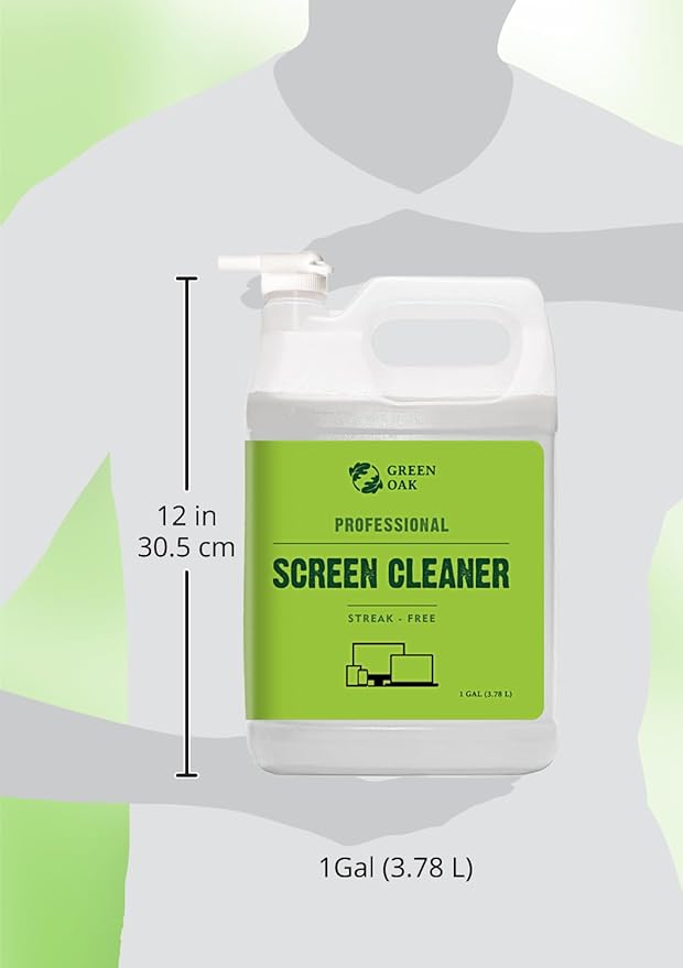 Green Oak Screen Cleaner Refill Professional Screen Cleaner Spray - Best for LCD &amp LED TV Tablet Computer Monitor Phone - Safely Cleans Fingerprints Dust Oil (1 Gallon)