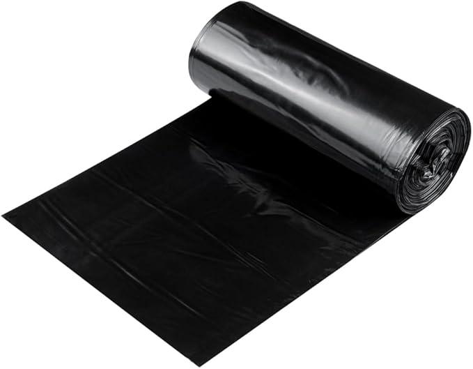 Restaurantware RW Clean 33 Gallon Trash Bags 100 Medium-Duty Garbage Can Liners - Fits 33-39 Gallon Trash Cans Stretchable Black Plastic Bin Liners With Star Seal Bottom