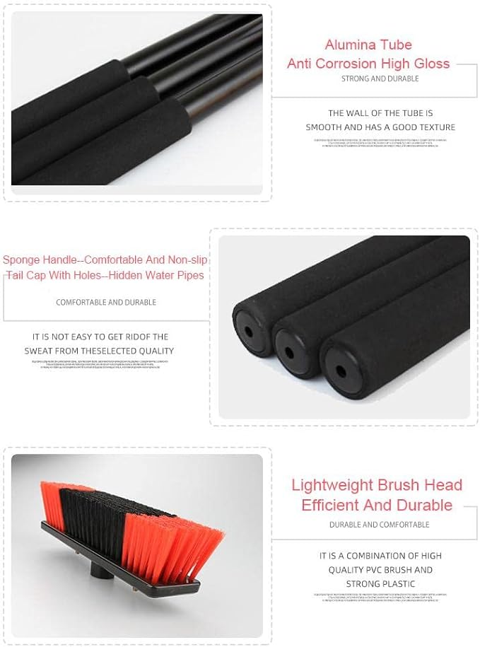 Window Cleaning Pole/Water-fed Telescopic Brush/Extendable Cleaner Veranda Roof Suitable for Photovoltaic Trucks Windows Bring a Scraper9.0 M