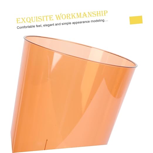 Uonlytech Creative Orange Trash Storage Holder and Flower Container Medium Rubbish Bin for Home Office Use Multipurpose Wastebasket for Living Room and Bedroom