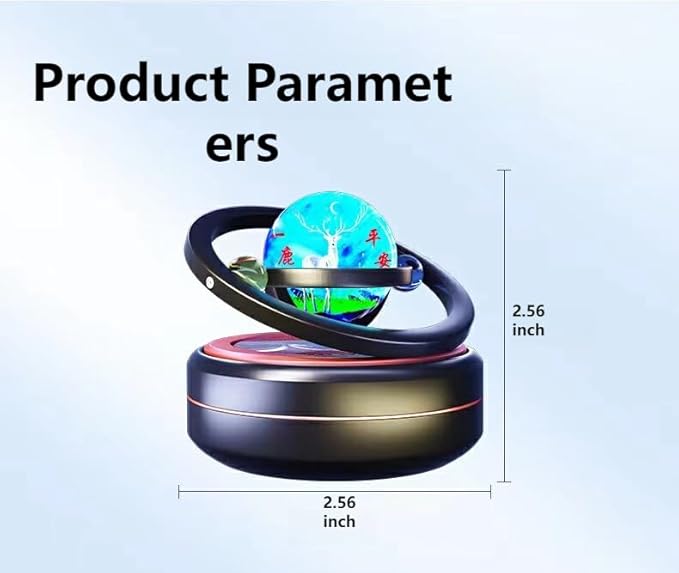 Rotating Car Air Freshener Solar Floating Planet Stocking Stuffers Car Perfume Aromatherapy Diffuser Car Interior Decoration Accessories Diffuser for Car Office Home (Red)
