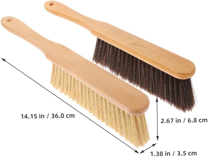 Happyyami 4pcs Soft Bristle Brush for Cleaning Hand Broom Brush Dust for Block Bench Furniture Garden