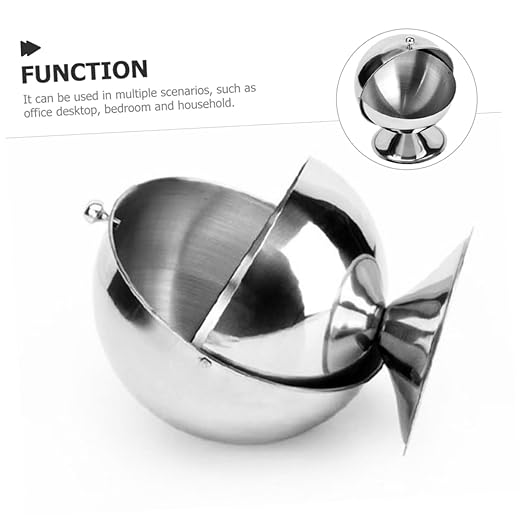 VALICLUD Stainless Steel Mini Desk Trash Can with Lid Reusable Wastebasket for Office Bedroom Kitchen Household Garbage Bin for Small Trash Storage