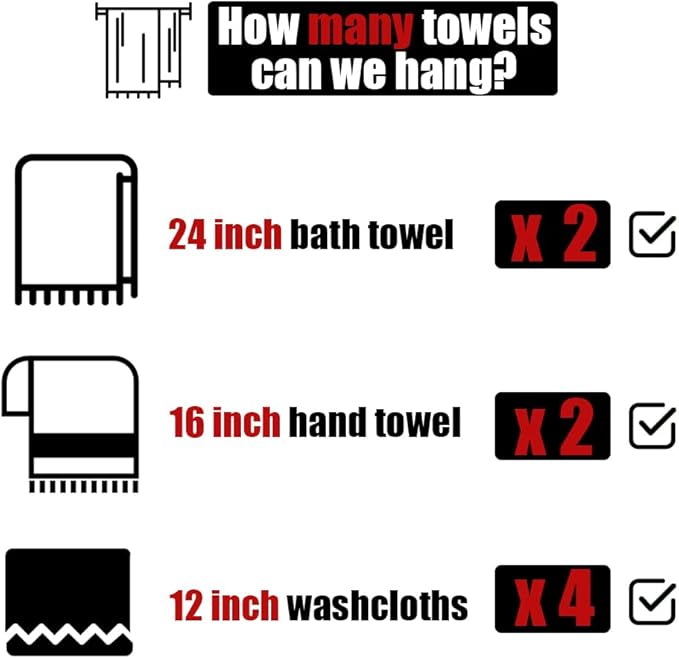 JQK Double Towel Bar Oil Rubbed Bronze 27 Inch 304 Stainless Steel Thicken 0.8mm Bath Towel Rack for Bathroom Towel Holder Wall Mount ORB Useable Length 24 Inch 2 Pack TB100L24-ORB-P2