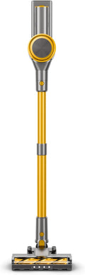KIKETECH Cordless Vacuum Cleaner with Self-Standing Lightweight Powerful Suction VacuumLED Screen Stick Vacuum Cleaners for Home for Pet Hair Carpets Hardwood Floors (Yellow)
