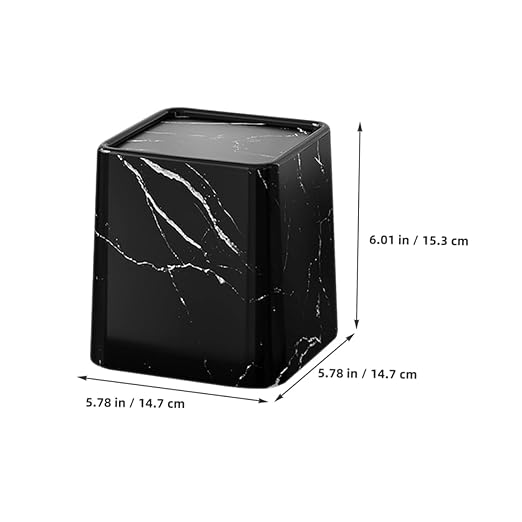 Alipis 2pcs Marble Pattern Trash Can with Swing Lid Compact Modern Bathroom Trash Bin for Bedroom Kitchen Office Home Decor Stylish Wastebasket