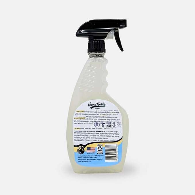 Game Ready Spray Sports Stain Remover 24oz - Removes Red clay dirt grass sweat eyeblack and red and blue sports drinks. (1)