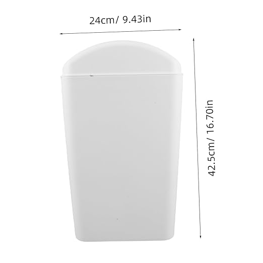Lurrose Plastic Swing Lid Trash Can with Reinforced Durability for Kitchen Bathroom Bedroom Narrow Space Waste Container with Odor-reducing Swing Top Large Capacity Household Waste Basket