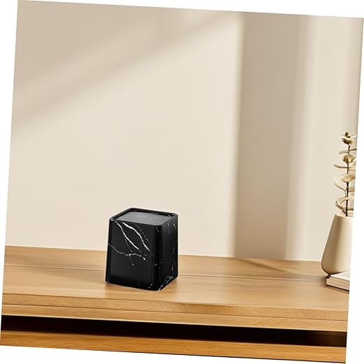 Cabilock 2pcs Small Decorative Marble Pattern Trash Can with Swing Lid Compact Garbage Bin for Bathroom Bedroom Kitchen and Office Stylish Wastebasket Elegant and Design
