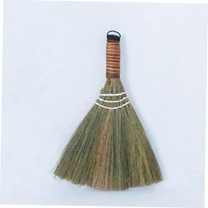 Garneck 2pcs Handmade Woven Brooms with Detachable Handle Rustic Soft Straw Cleaning Brooms for Home Kitchen Indoor Outdoor Dust Removal
