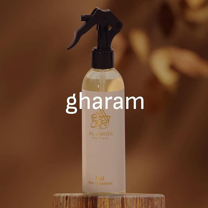 Gharam Arabic Bed Refresher by Al Amodi | 250ml Fresh Citrus Bed Linening 8.5 Fl Oz (Pack of 1)